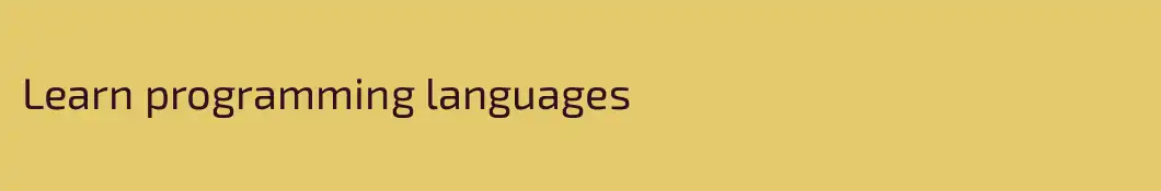 Learn programming languages